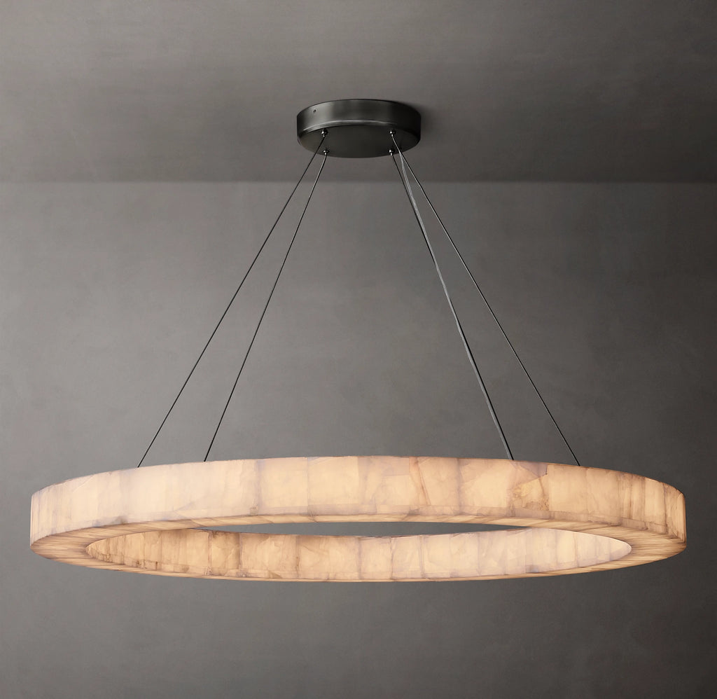 60 Inch Lueur Round Alabaster Chandelier - Rivage