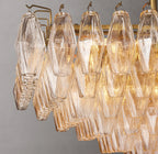 54 Inch Clear Murano Glass Tiered Rectangular Chandelier - Chiara
