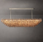74 Inch Smoked Murano Glass Tiered Rectangular Chandelier - Chiara