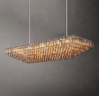74 Inch Smoked Murano Glass Tiered Rectangular Chandelier - Chiara