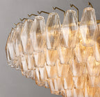 46 Inch Clear Murano Glass Tiered Chandelier - Chiara