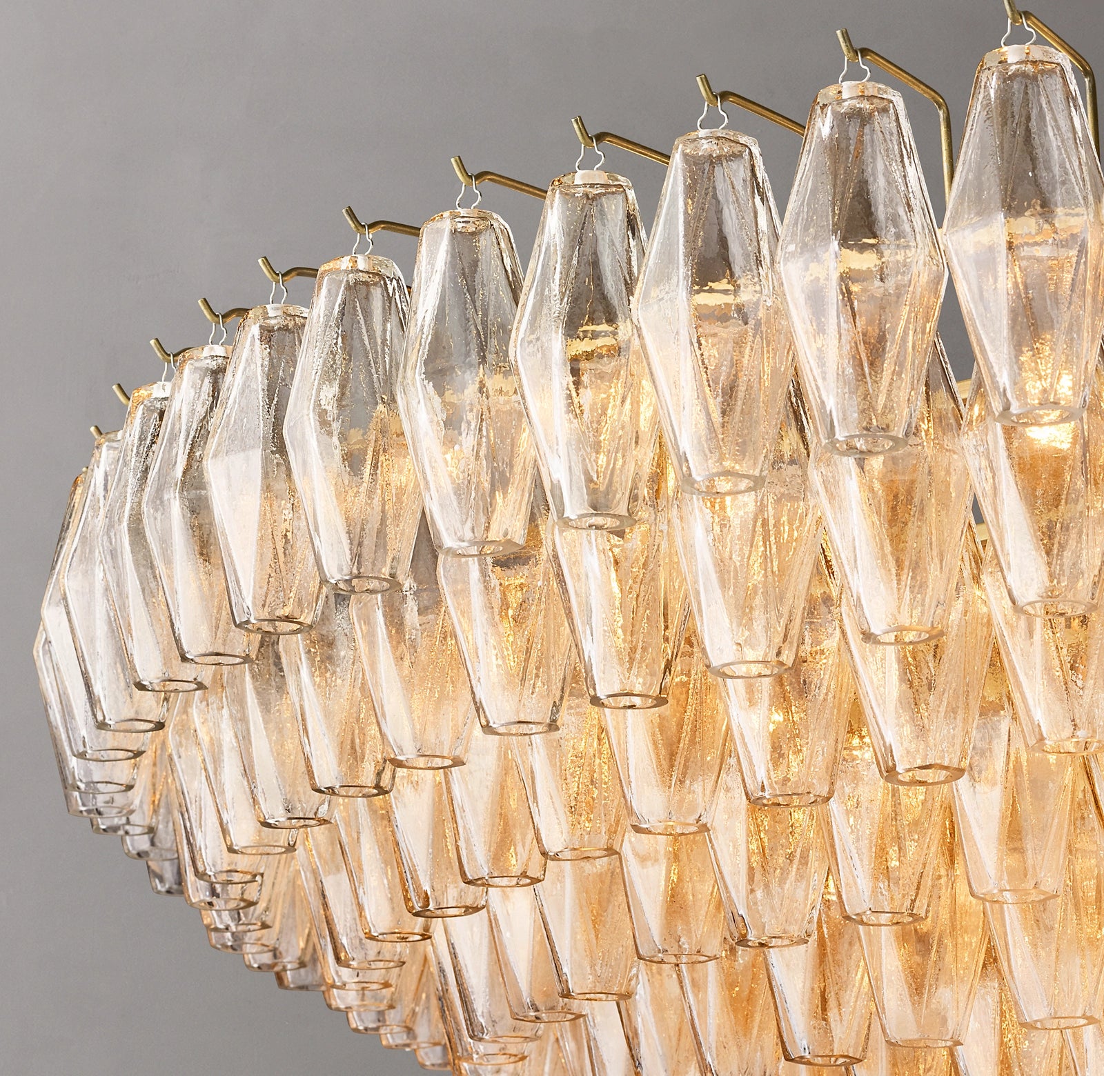 62 Inch Clear Murano Glass Tiered Chandelier - Chiara