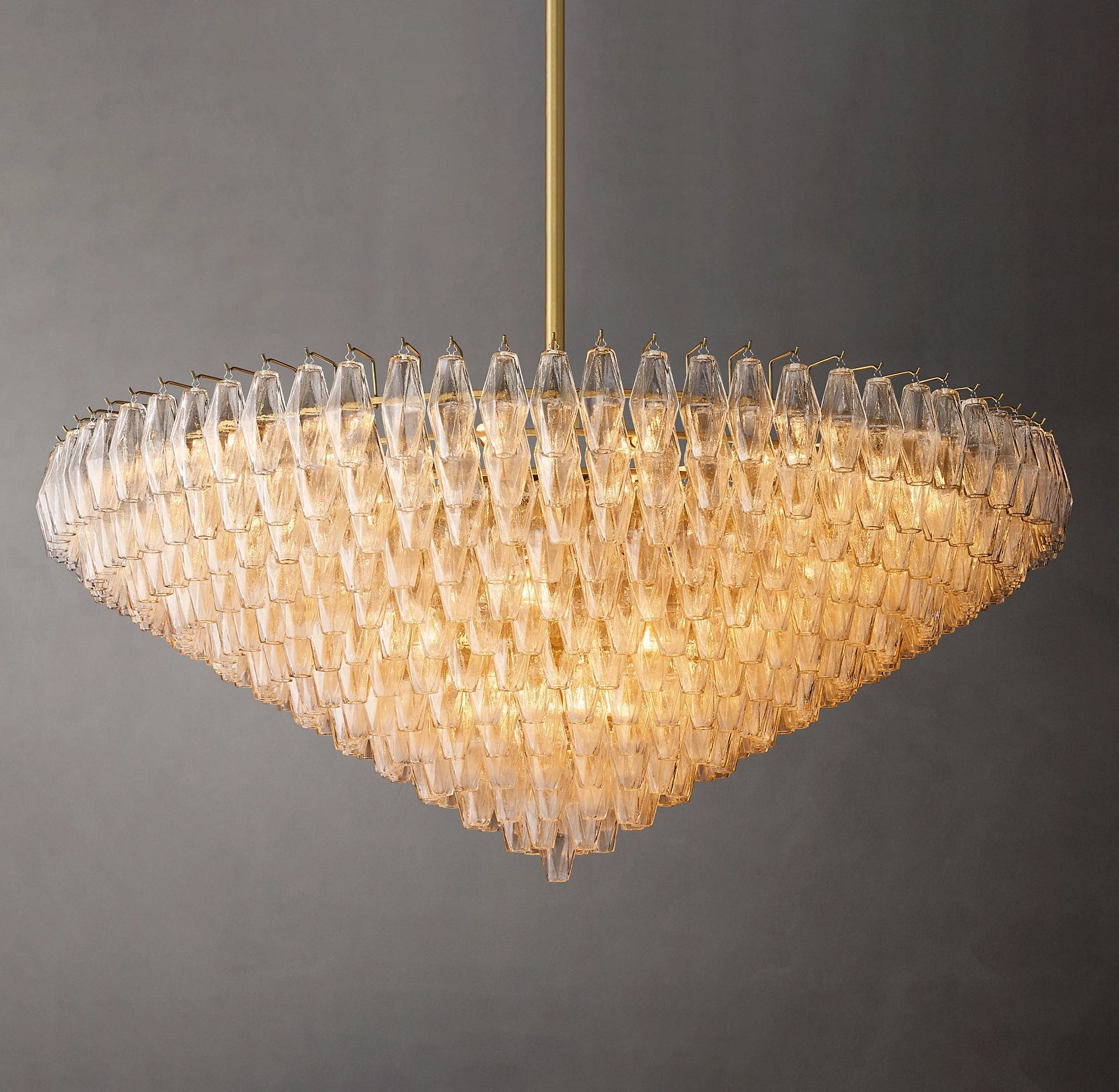62 Inch Clear Murano Glass Tiered Chandelier - Chiara