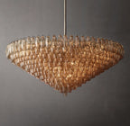 62 Inch Smoked Murano Glass Tiered Chandelier - Chiara