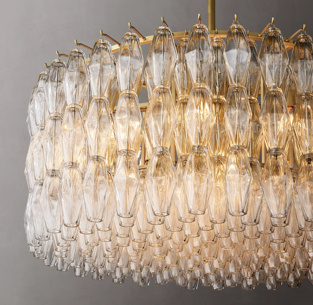 36 Inch Clear Murano Glass Round Chandelier - Chiara