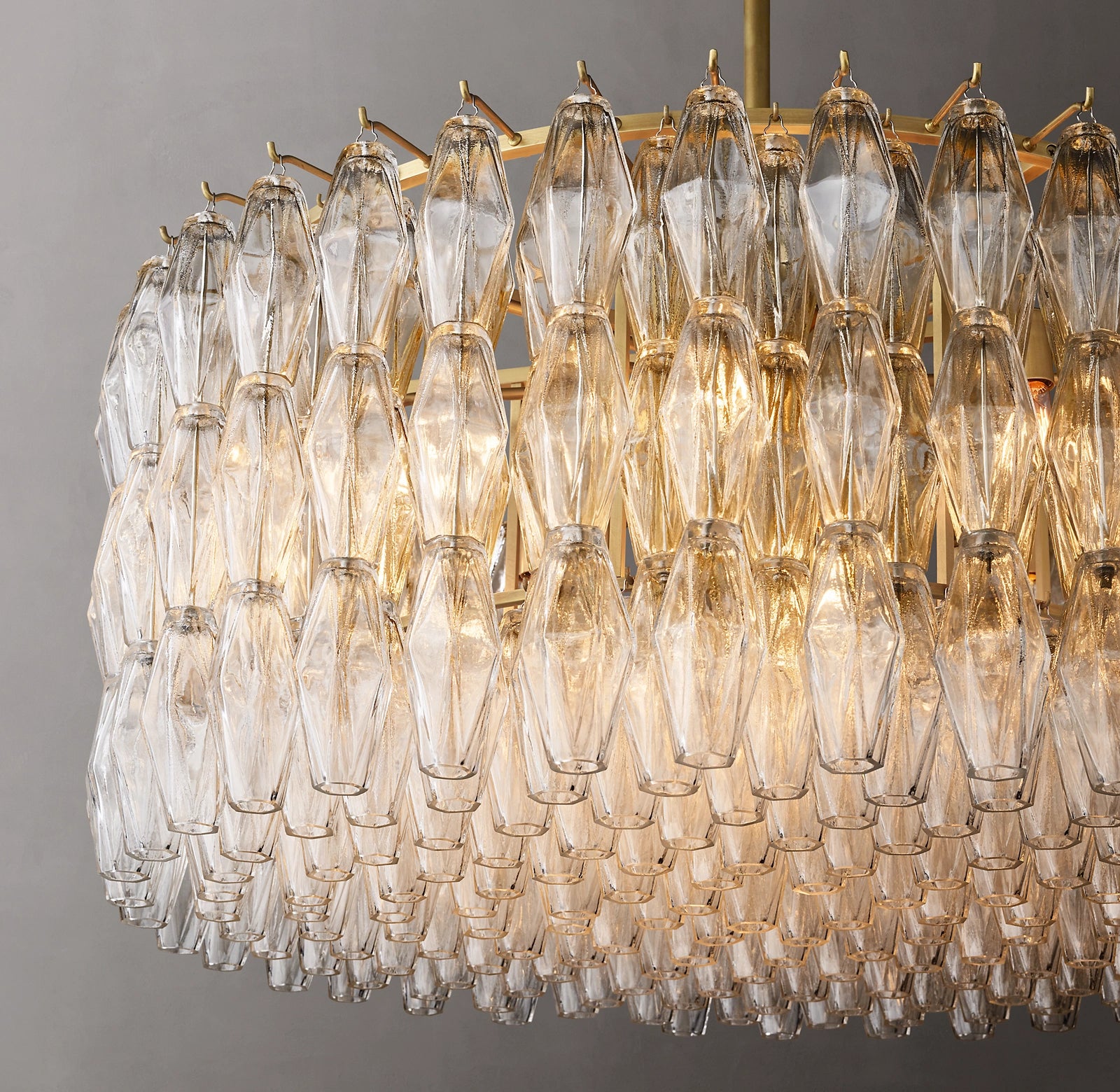 36 Inch Clear Murano Glass Round Chandelier - Chiara