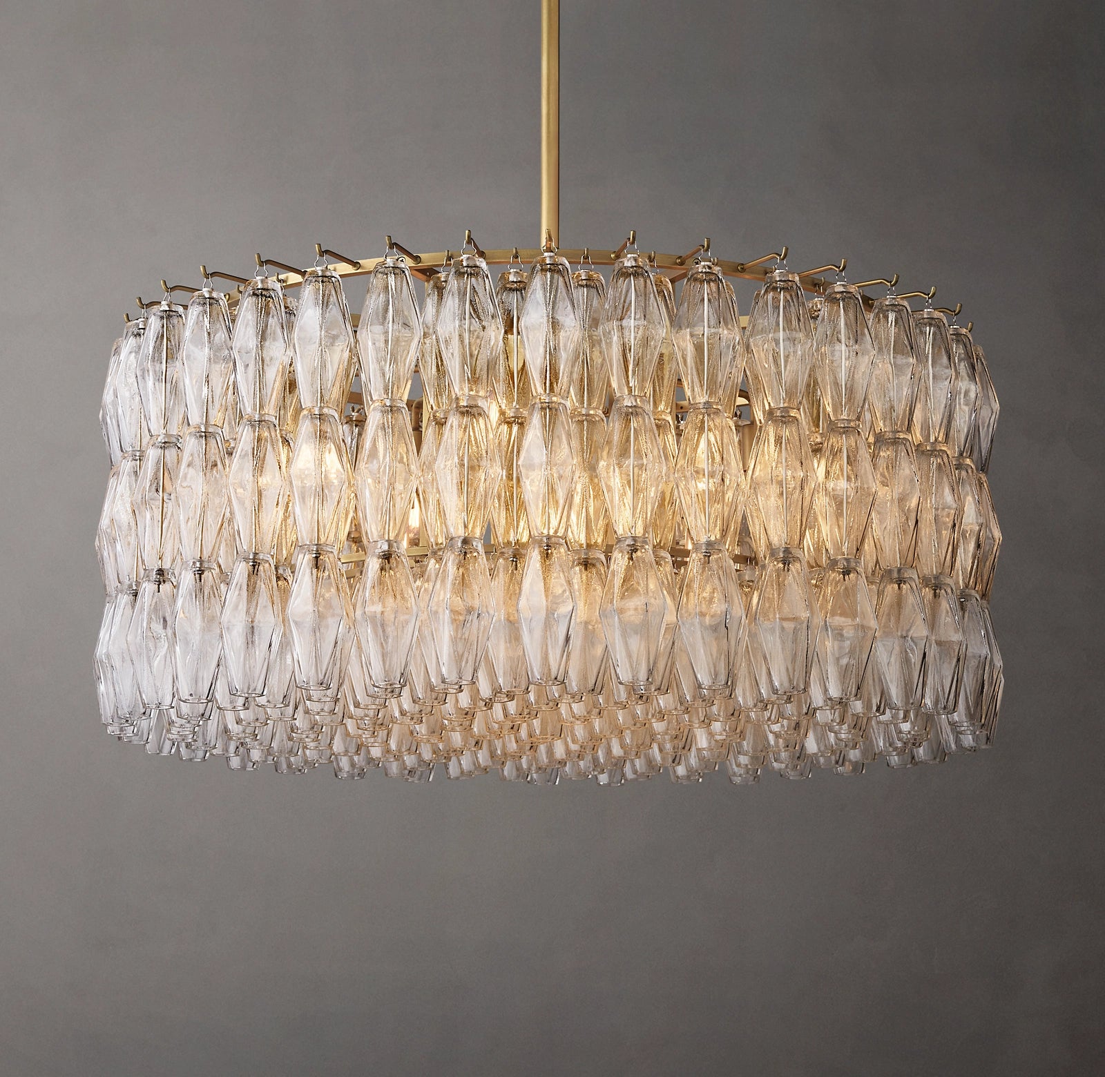 36 Inch Clear Murano Glass Round Chandelier - Chiara