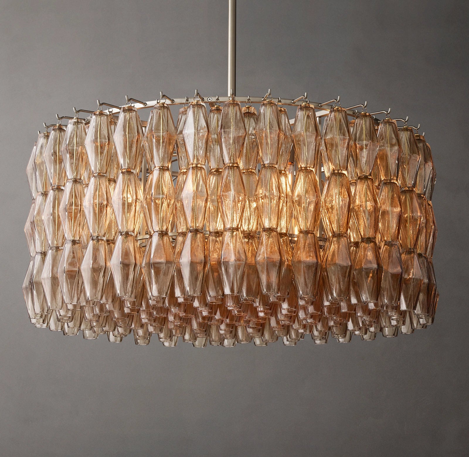 36 Inch Smoked Murano Glass Round Chandelier - Chiara