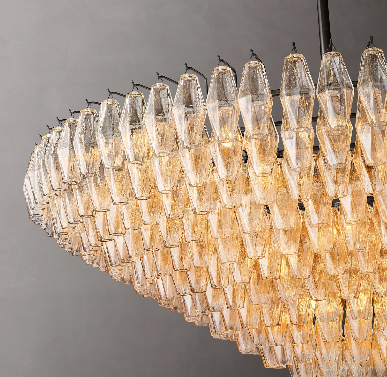 62 Inch Clear Murano Glass Tiered Chandelier - Chiara