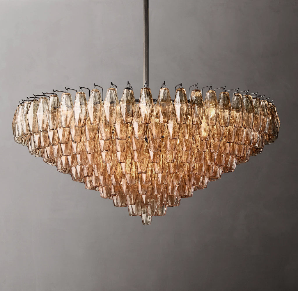 46 Inch Smoked Murano Glass Tiered Chandelier - Chiara