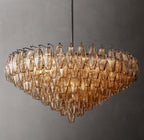 36 Inch Smoked Murano Glass Tiered Chandelier - Chiara
