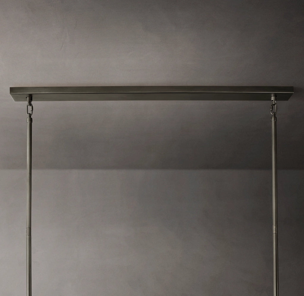 74 Inch Smoked Murano Glass Tiered Rectangular Chandelier - Chiara