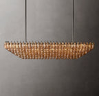 74 Inch Smoked Murano Glass Tiered Rectangular Chandelier - Chiara