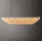 74 Inch Clear Murano Glass Tiered Rectangular Chandelier - Chiara