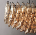 54 Inch Smoked Murano Glass Tiered Rectangular Chandelier - Chiara