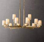 60 Inch Hammered Metal Arm Shaded Chandelier – Wright