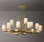 60 Inch Hammered Metal Arm Shaded Chandelier – Wright