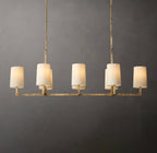 54 Inch Shaded Hammered Metal Linear Chandelier – Wright