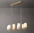 54 Inch Shaded Hammered Metal Linear Chandelier – Wright