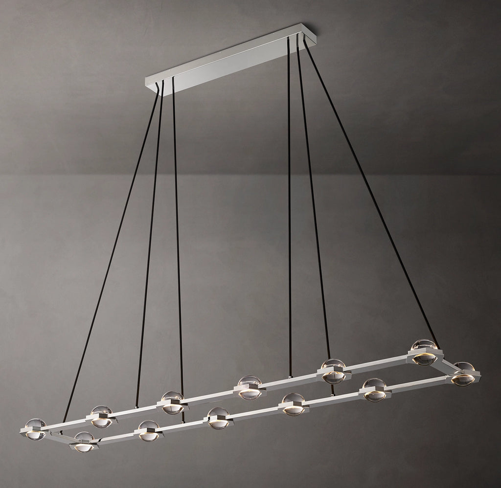 72 Inch Globe Crystal Rectangular Chandelier - Eclatant