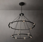 48 Inch Globe Crystal Tiered Ring Chandelier - Eclatant