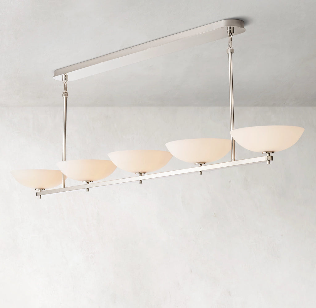 76 Inch Porcelain Bowl Linear Chandelier - Vernet