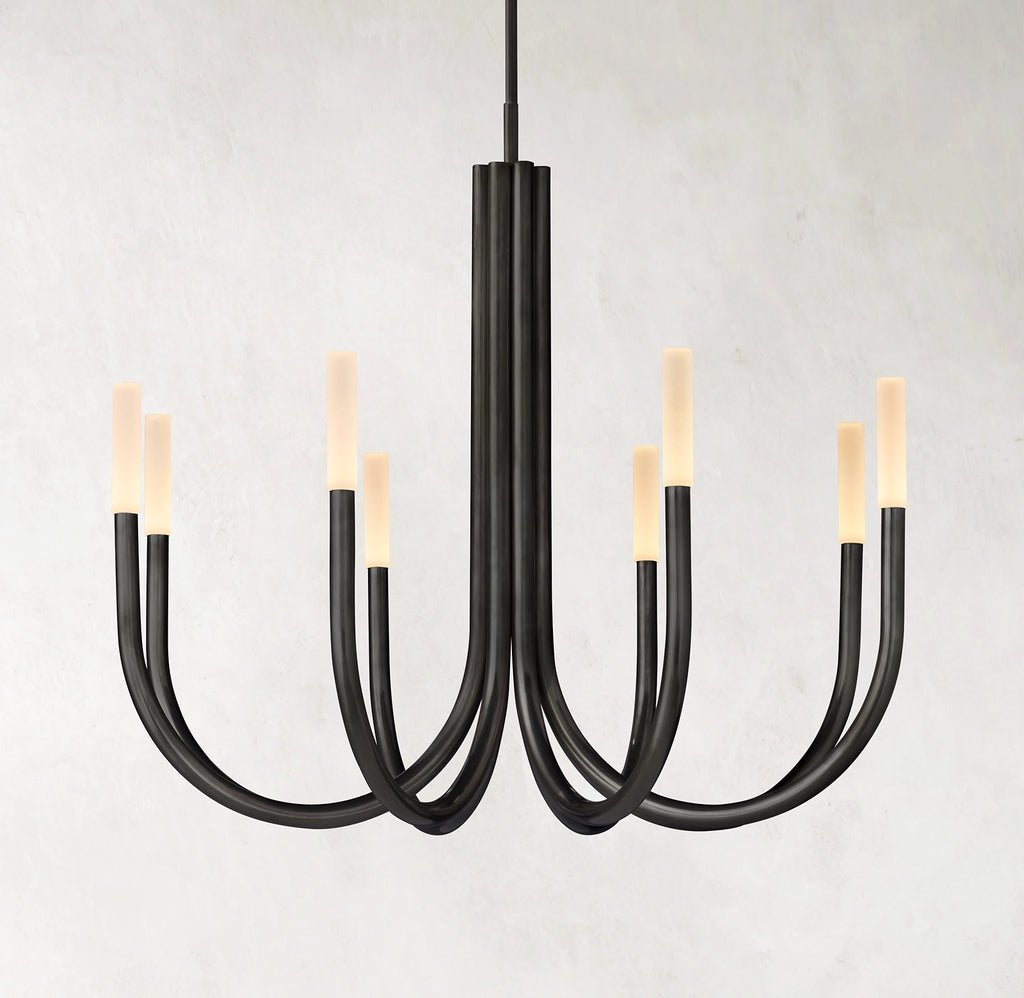 38 Inch Candlestick Swoop Arm Chandelier - Rousseau