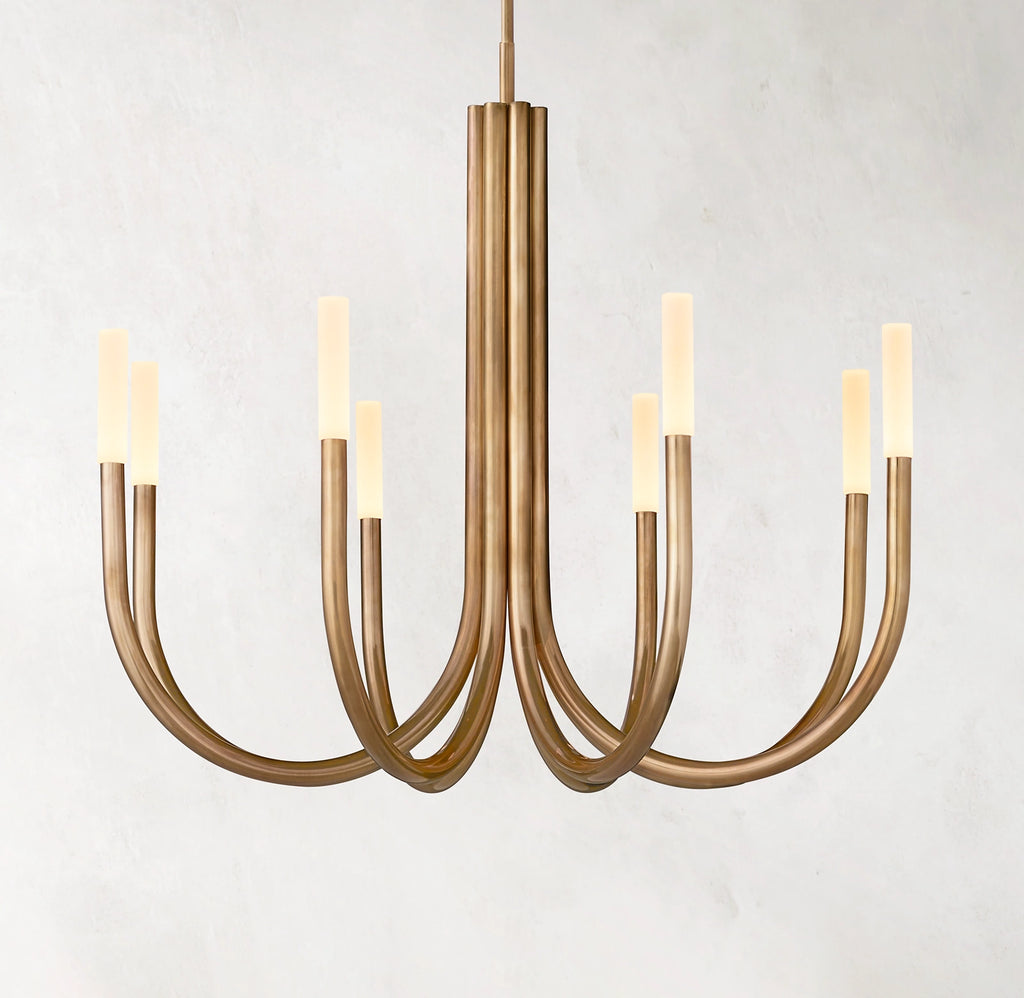 38 Inch Candlestick Swoop Arm Chandelier - Rousseau