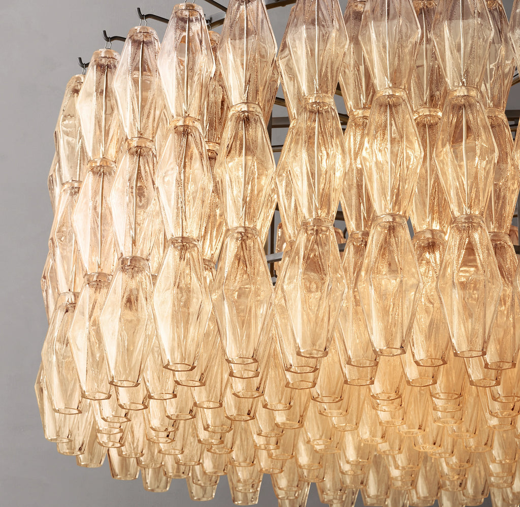 36 Inch Clear Murano Glass Round Chandelier - Chiara