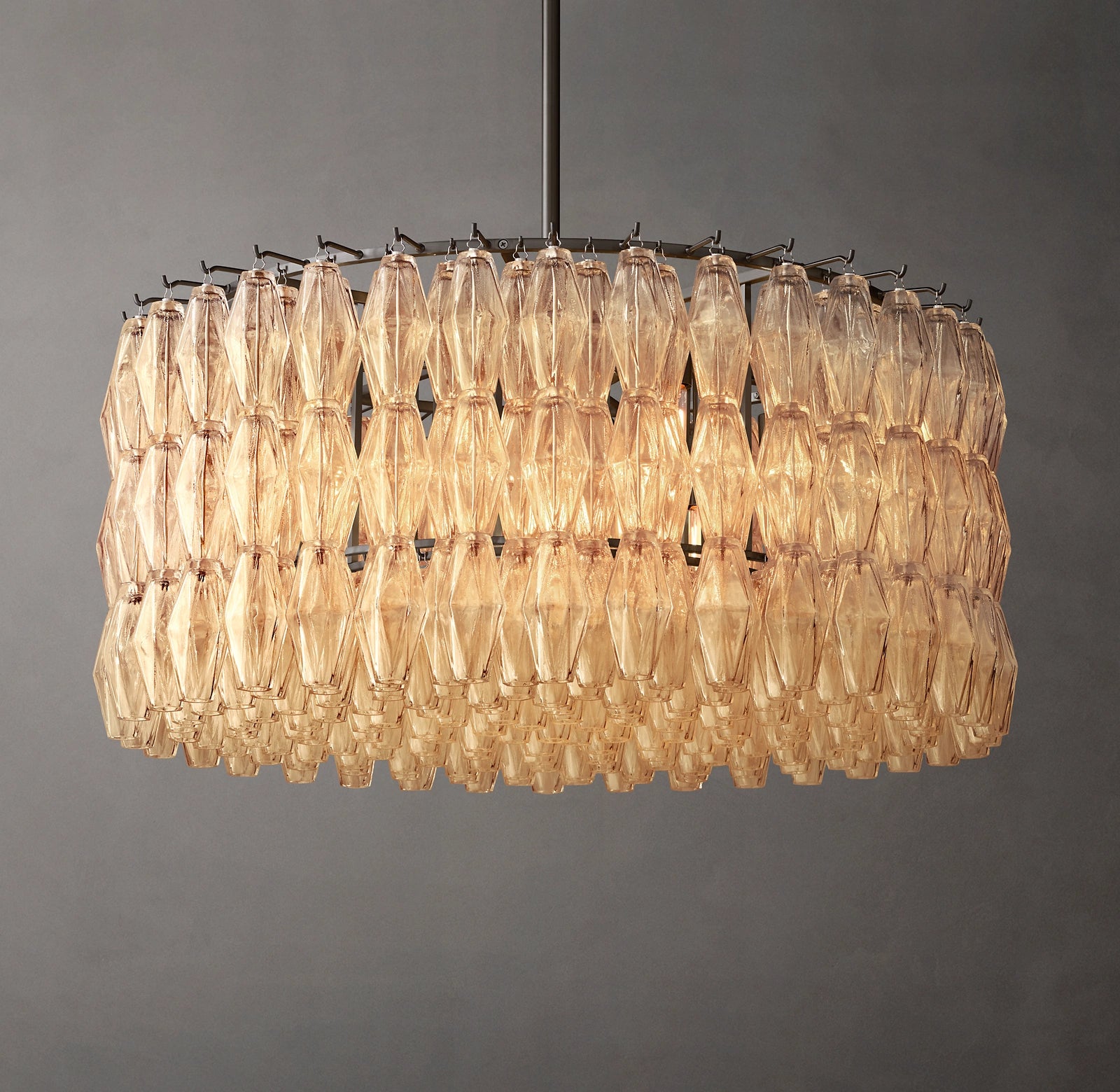 36 Inch Clear Murano Glass Round Chandelier - Chiara