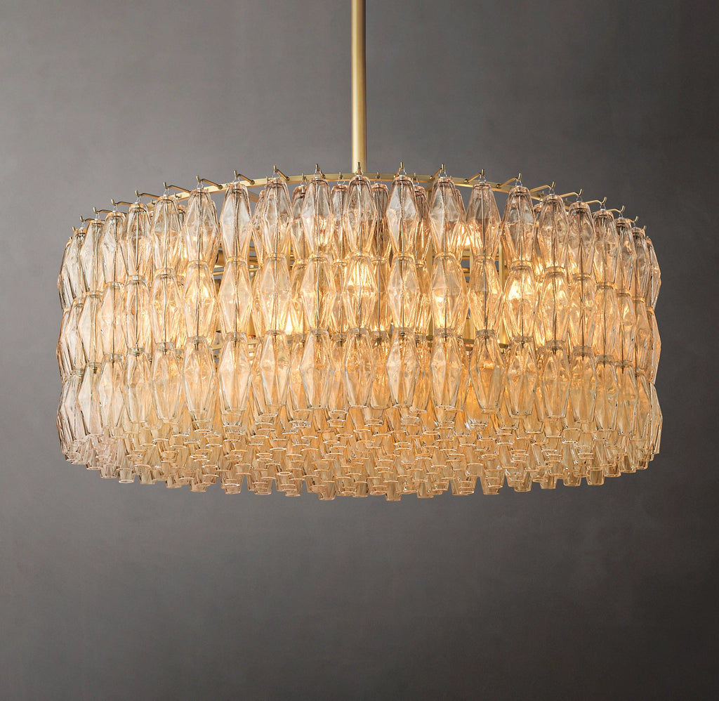 46 Inch Clear Murano Glass Round Chandelier - Chiara