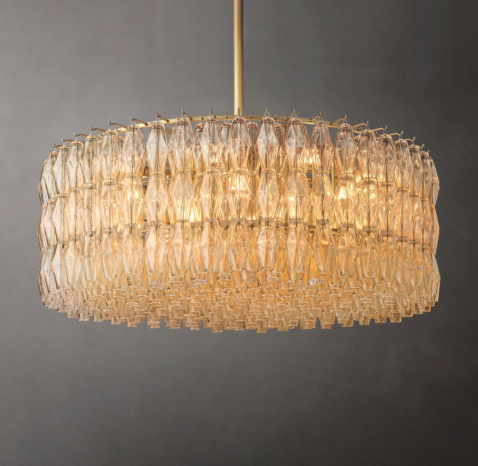 46 Inch Clear Murano Glass Round Chandelier - Chiara