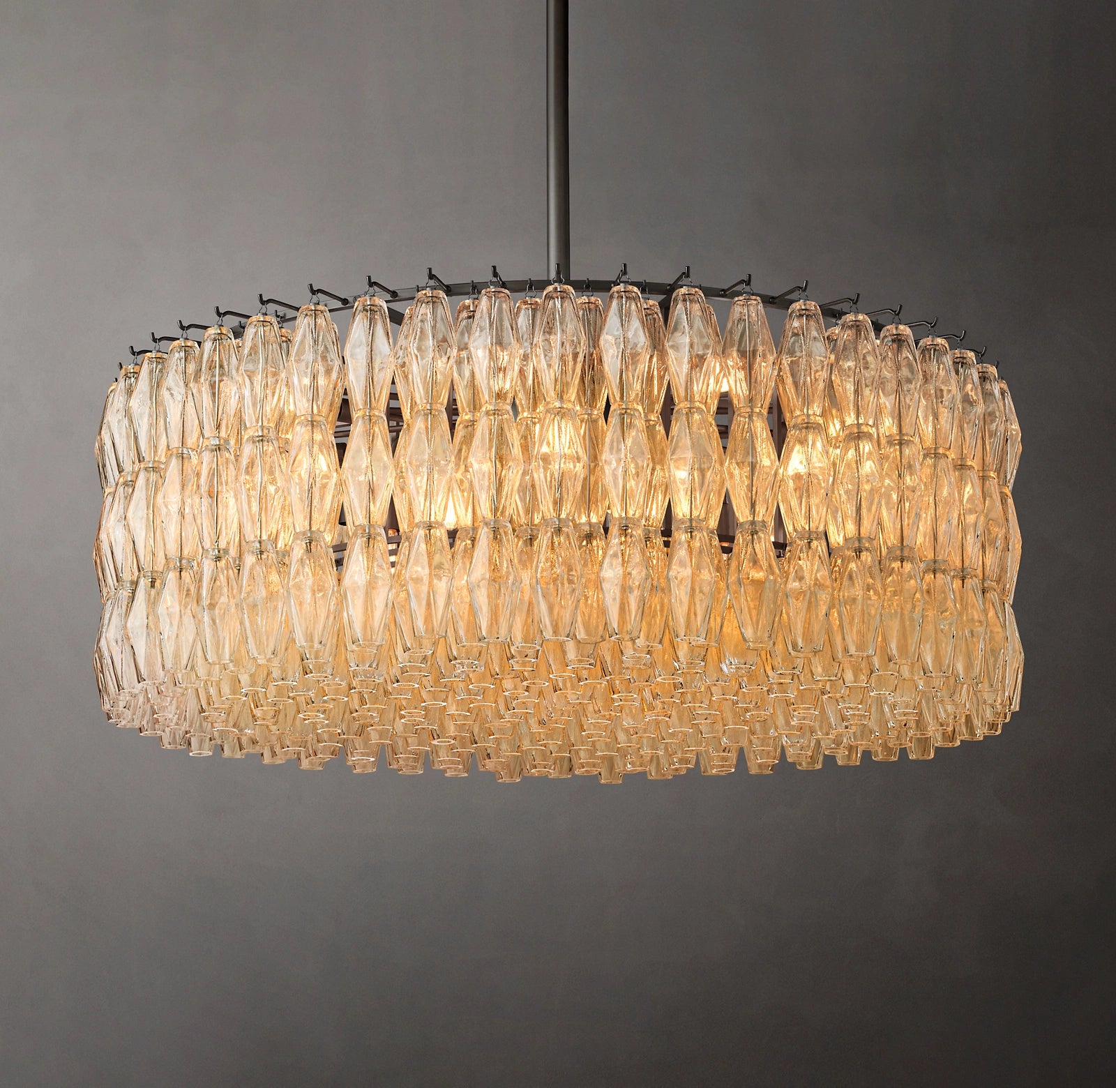 46 Inch Clear Murano Glass Round Chandelier - Chiara