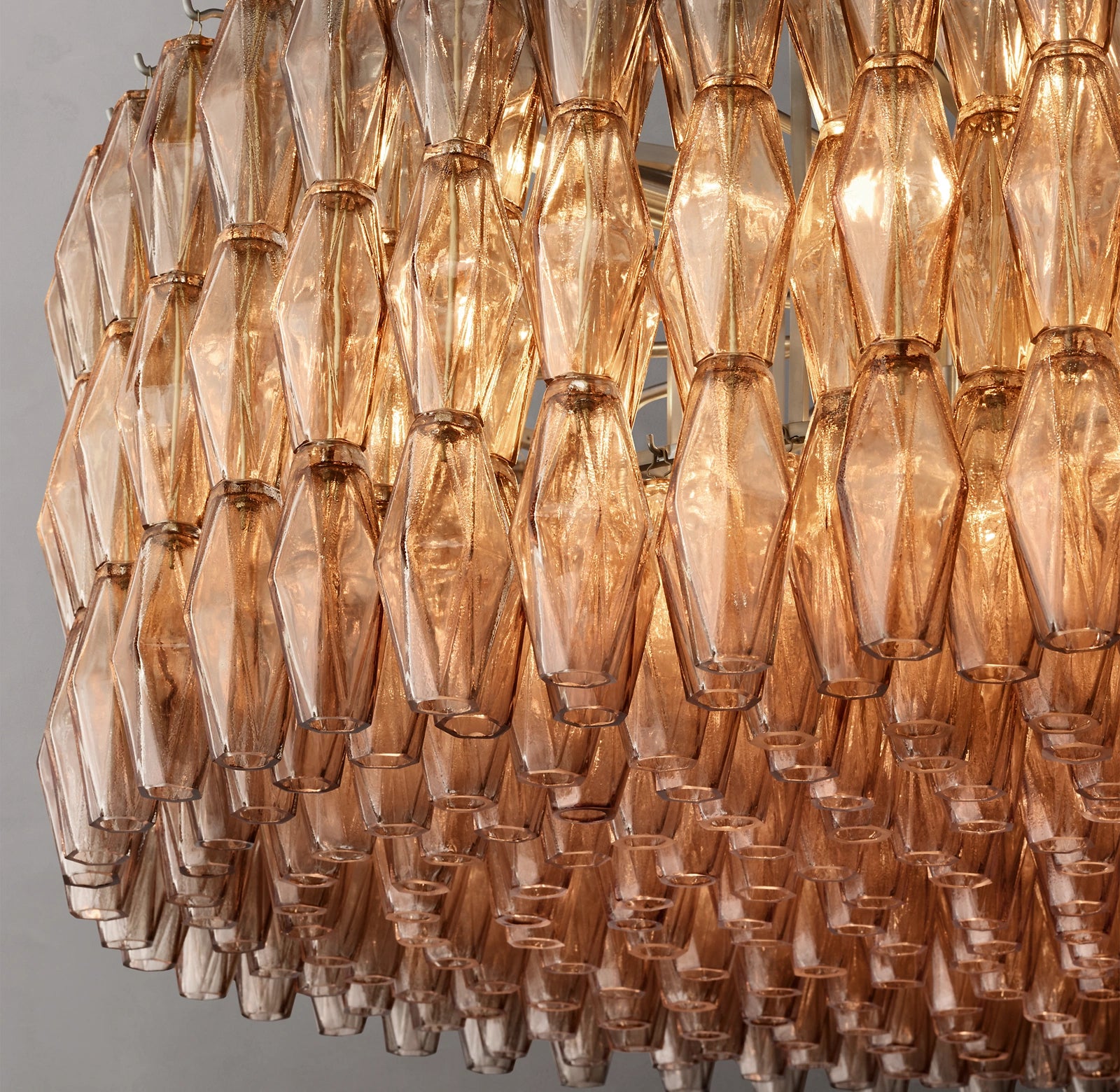 62 Inch Smoked Murano Glass Round Chandelier - Chiara