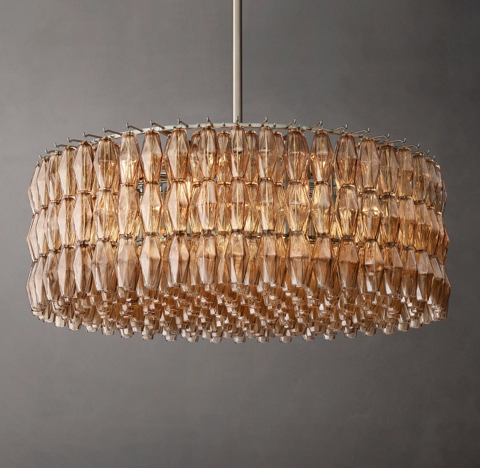 46 Inch Smoked Murano Glass Round Chandelier - Chiara