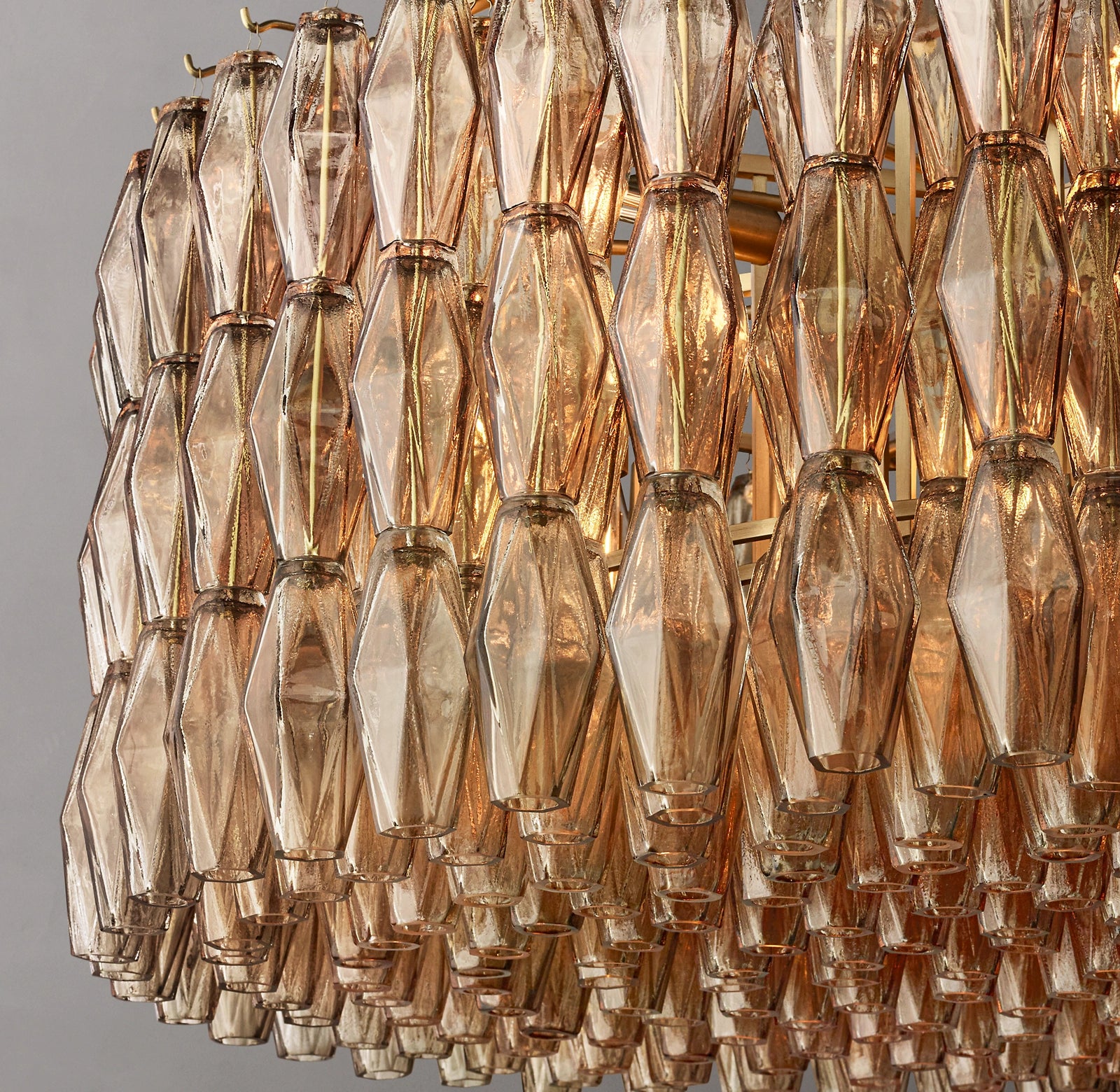 62 Inch Smoked Murano Glass Round Chandelier - Chiara