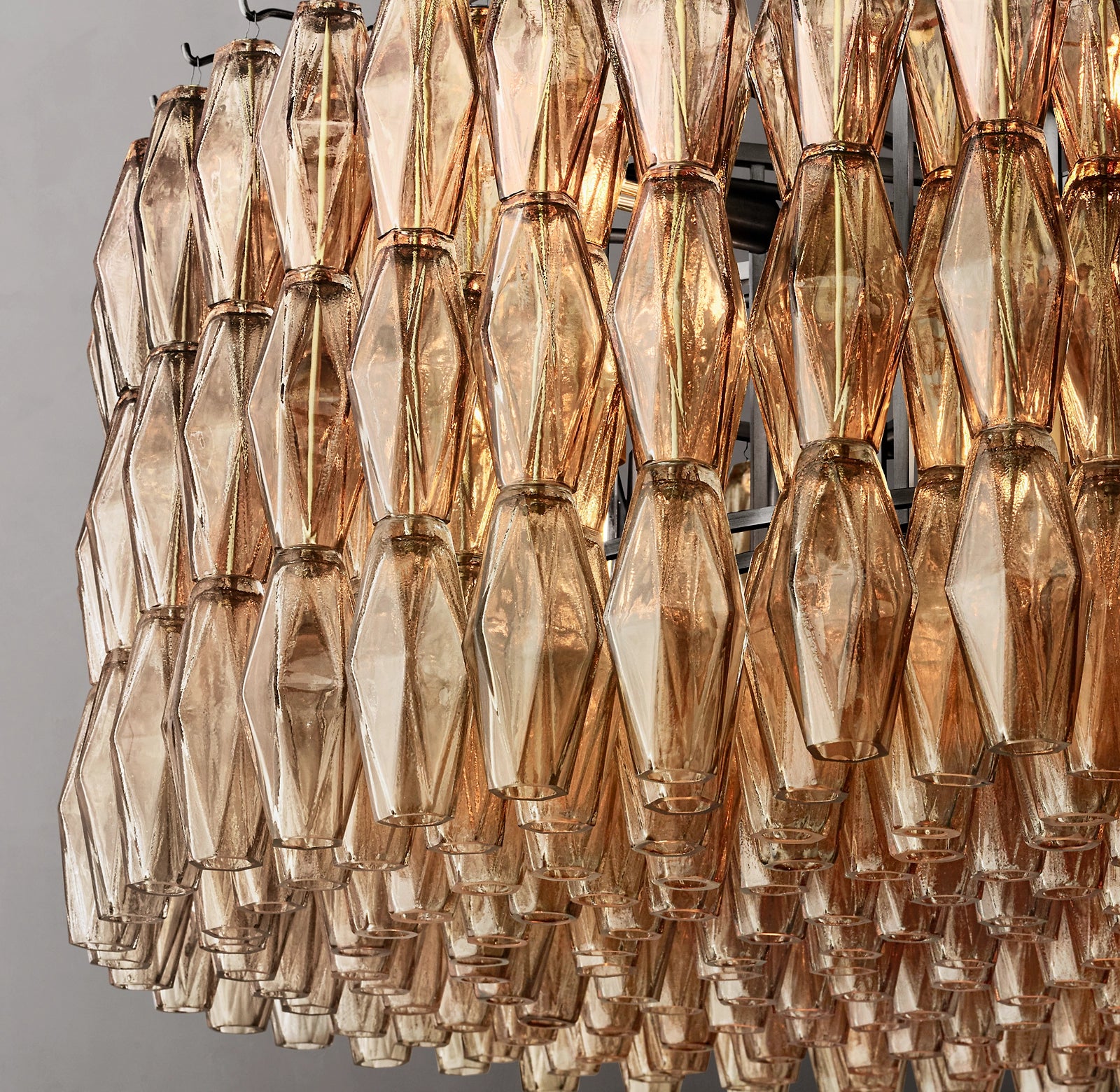 62 Inch Smoked Murano Glass Round Chandelier - Chiara
