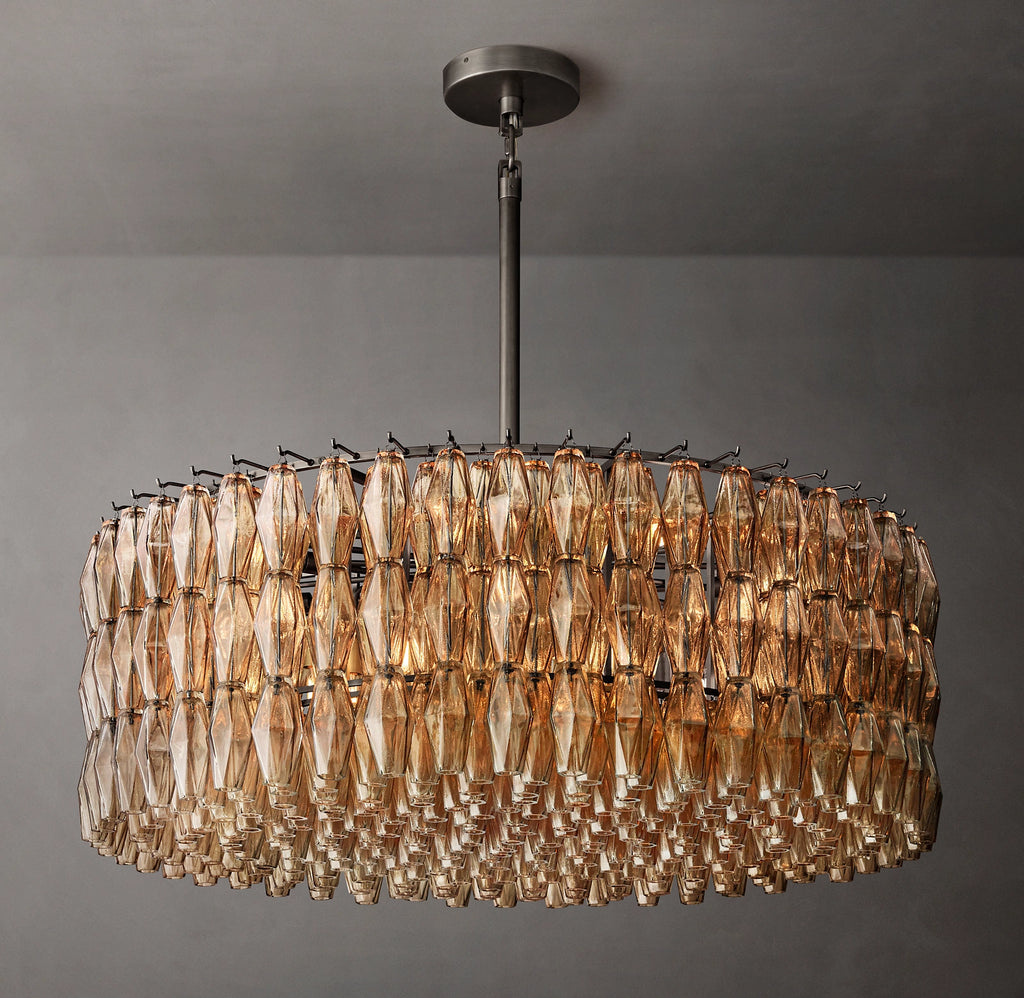 46 Inch Smoked Murano Glass Round Chandelier - Chiara