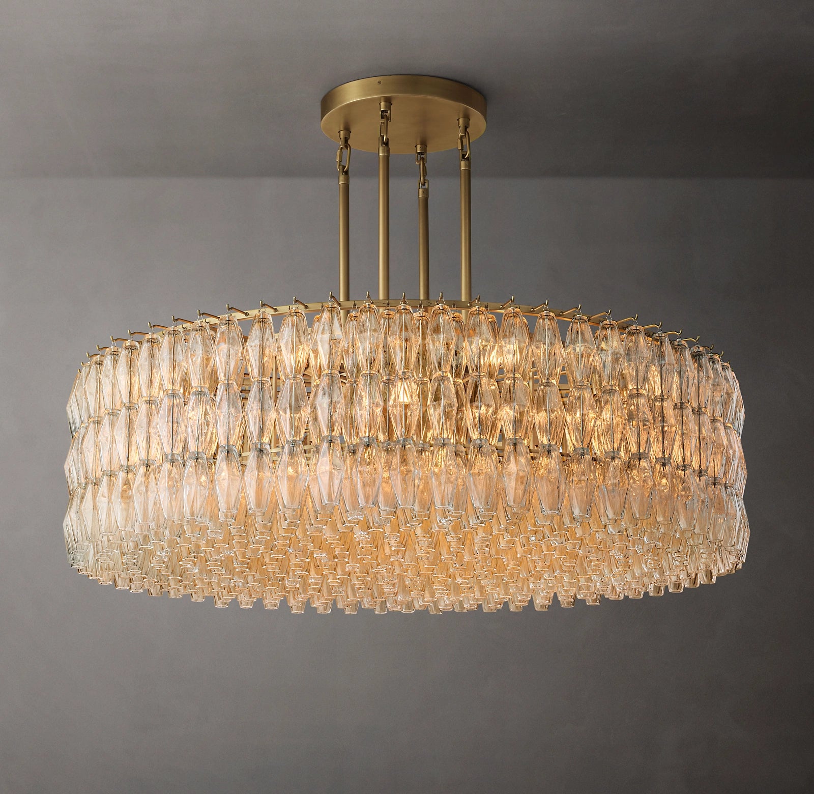 62 Inch Clear Murano Glass Round Chandelier - Chiara