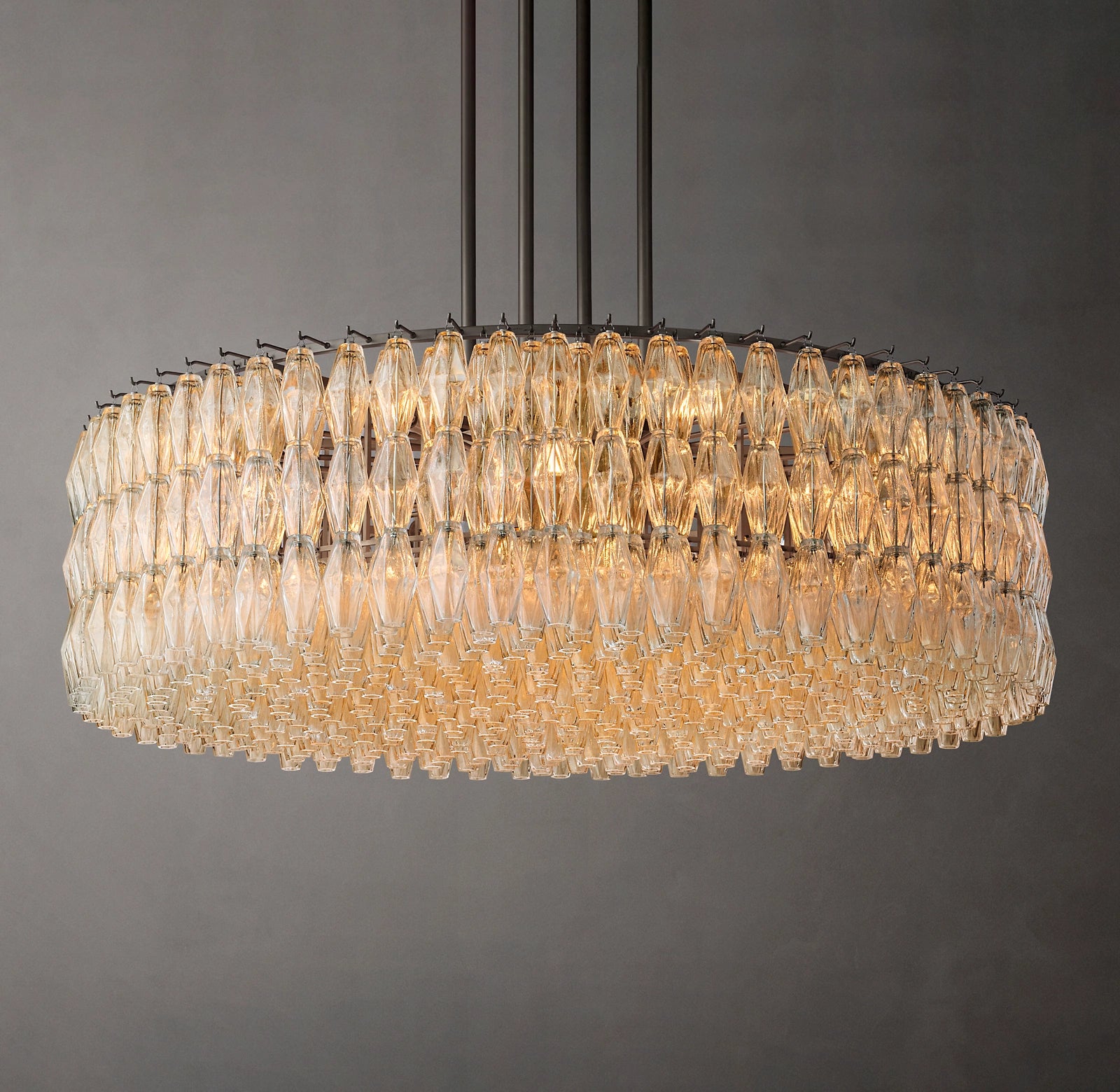 62 Inch Clear Murano Glass Round Chandelier - Chiara