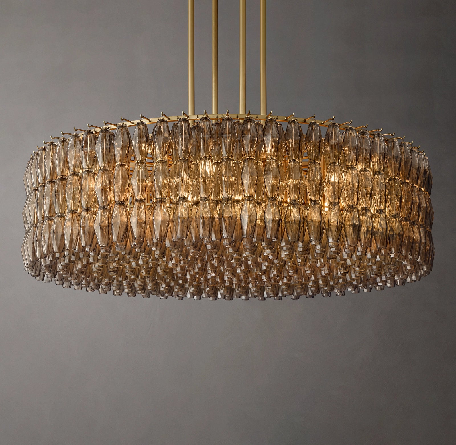 62 Inch Smoked Murano Glass Round Chandelier - Chiara