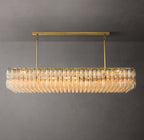 74 Inch Clear Murano Glass Rectangular Chandelier - Chiara