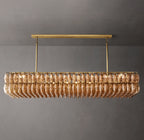 74 Inch Smoked Murano Glass Rectangular Chandelier - Chiara