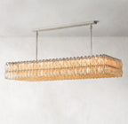 74 Inch Clear Murano Glass Rectangular Chandelier - Chiara