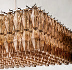 54 Inch Smoked Murano Glass Rectangular Chandelier - Chiara