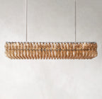 74 Inch Smoked Murano Glass Rectangular Chandelier - Chiara