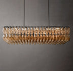 54 Inch Smoked Murano Glass Rectangular Chandelier - Chiara