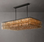54 Inch Smoked Murano Glass Rectangular Chandelier - Chiara