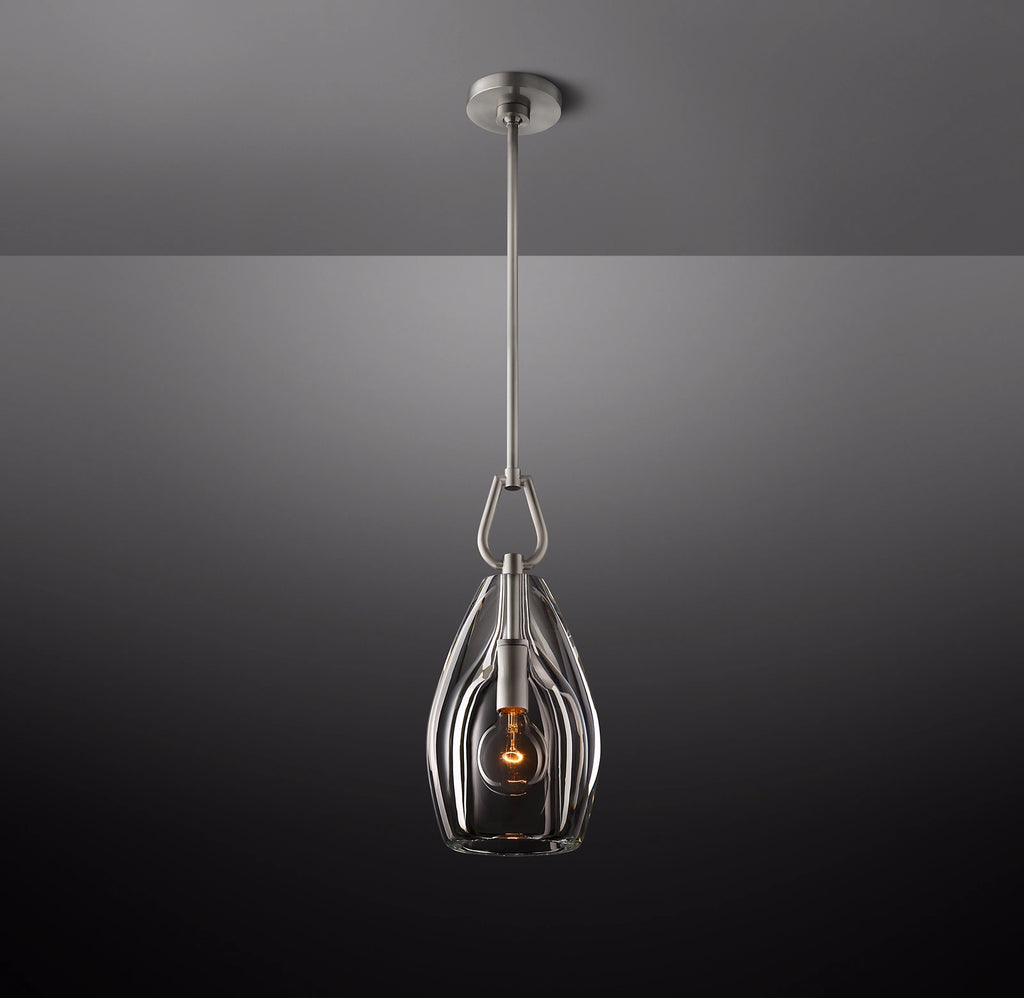 8 Inch Flute Crystal Pendant Light - Botanist
