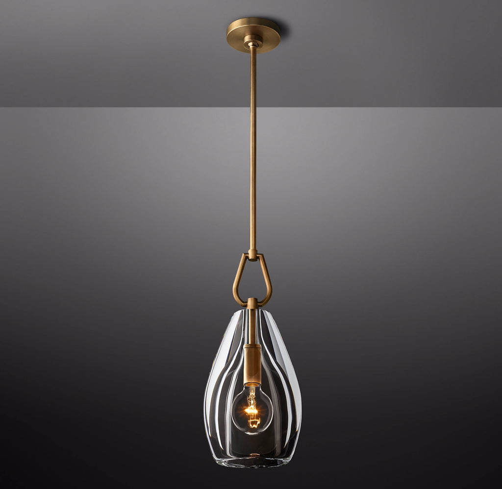8 Inch Flute Crystal Pendant Light - Botanist